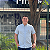 Camisa Social Ralph Lauren Tricoline Manga Curta Azul Claro Logo Colorido - Imagem 1