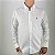 Camisa Ralph Lauren Manga Longa Linho Branco Logo Clássico Azul Royal LI - Imagem 4