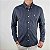 Camisa Ralph Lauren Xadrez Manga Longa Preto Chumbo Logo Clássico Cinza - Imagem 4