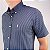 Camisa Ralph Lauren Xadrez Manga Curta Preto Chumbo Logo Clássico Cinza - Imagem 3