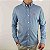 Camisa Ralph Lauren Micro Xadrez Manga Longa Azul Royal Verde Logo Clássico Laranja - Imagem 4