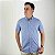 Camisa Ralph Lauren Micro Xadrez Manga Curta Azul Royal Logo Clássico Laranja - Imagem 1