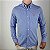 Camisa Ralph Lauren Micro Xadrez Manga Longa Azul Royal Logo Clássico Laranja - Imagem 4