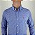 Camisa Ralph Lauren Micro Xadrez Manga Longa Azul Royal Logo Clássico Laranja - Imagem 2