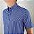 Camisa Ralph Lauren Xadrez Manga Curta Azul Royal Logo Clássico Laranja - Imagem 3