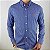 Camisa Ralph Lauren Xadrez Manga Longa Azul Royal Logo Clássico Laranja - Imagem 4