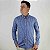 Camisa Ralph Lauren Xadrez Manga Longa Azul Royal Logo Clássico Laranja - Imagem 1