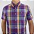 Camisa Social Ralph Lauren Oxford Xadrez Manga Curta Multicolor Roxo Logo Colorido - Imagem 2