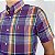 Camisa Social Ralph Lauren Oxford Xadrez Manga Curta Multicolor Roxo Logo Colorido - Imagem 3