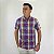Camisa Social Ralph Lauren Oxford Xadrez Manga Curta Multicolor Roxo Logo Colorido - Imagem 1