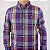 Camisa Social Ralph Lauren Oxford Xadrez Manga Longa Multicolor Roxo Logo Colorido - Imagem 2