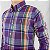 Camisa Social Ralph Lauren Oxford Xadrez Manga Longa Multicolor Roxo Logo Colorido - Imagem 3