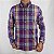 Camisa Social Ralph Lauren Oxford Xadrez Manga Longa Multicolor Roxo Logo Colorido - Imagem 4