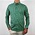 Camisa Social Quadriculada Manga Longa Verde Logo Clássico Laranja - Imagem 4