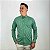 Camisa Social Quadriculada Manga Longa Verde Logo Clássico Laranja - Imagem 1