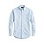 Camisa Ralph Lauren Manga Longa Linha Oxford Azul Claro Logo Clássico Rosa - Imagem 5