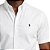 Camisa Ralph Lauren Manga Curta Linha Oxford Branco Logo Clássico Marinho - Imagem 3