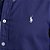 Camisa Ralph Lauren Manga Curta Linha Oxford Marinho Logo Clássico Branco - Imagem 4