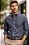 Camisa Ralph Lauren Manga Longa Oxford Tinturada Marinho Logo Colorido - Imagem 1