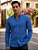 Camisa Ralph Lauren Manga Longa Oxford Tinturada Azul Logo Colorido - Imagem 1