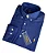Camisa Ralph Lauren Manga Longa Oxford Tinturada Jeans Escuro Logo Colorido - Imagem 4