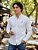 Camisa Social Ralph Lauren Tricoline Manga Longa Branco Logo Clássico Marinho - Imagem 1