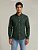 Camisa Social Ralph Lauren Tricoline Manga Longa Verde Militar Logo Clássico Vermelho - Imagem 4