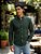 Camisa Social Ralph Lauren Tricoline Manga Longa Verde Militar Logo Clássico Vermelho - Imagem 1