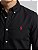 Camisa Ralph Lauren Oxford Manga Longa Preto Logo Clássico Vermelho - Imagem 2