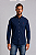 Camisa Ralph Lauren Oxford Manga Longa Marinho Logo Clássico Vermelho - Imagem 3