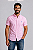 Camisa Ralph Lauren Oxford Manga Curta Rosa Claro Logo Clássico Celeste - Imagem 4