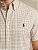Camisa Ralph Lauren Quadriculada Manga Curta Bege Logo Clássico Marinho - Imagem 2