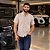 Camisa Tommy Hilfiger Manga Curta Oxford Xadrez Bege Regular Fit - Imagem 1