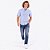 Camisa Tommy Hilfiger Manga Curta Oxford Listrado Azul Claro Regular Fit - Imagem 5