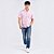 Camisa Tommy Hilfiger Manga Curta Oxford Listrado Rosa Claro Regular Fit - Imagem 5