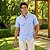 Camisa Tommy Hilfiger Manga Curta Oxford Xadrez Azul Claro Regular Fit - Imagem 1