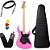 Kit Guitarra Strinberg Sts100 Rosa Pink PK Capa - Imagem 1