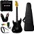 Kit Guitarra Canhota Phx Strato Power Hss Premium Bk + Borne - Imagem 1