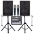 Kit Caixa de som igreja Donner 8" Mesa pedestais 2 microfones profissionais - Imagem 1