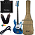 Kit Baixo Seizi Fun Jazu (Jb) 4 Royal Blue Sparkle Azul + Amplificador - Imagem 1