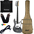 Kit Baixo Seizi Fun Jazu (Jb) 4 Space Grey Sparkle Prata + Amplificador - Imagem 1