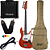 Kit Baixo Seizi Fun Jazu (Jb) 4 Lava Red Sparkle Vermelha + Amplificador - Imagem 1