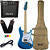 Kit Guitarra Seizi Fun Katana Musashi Hss Royal Blue Sparkle Azul Amplificador - Imagem 1
