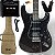 Kit Guitarra Seizi Fun Katana Musashi Hss All Black escudo preto Cubo Borne - Imagem 1