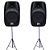 Kit Caixa Ativa + Passiva Pz Pro Audio de 08 PX08A + PX08P Bluetooth + Tripé - Imagem 1