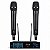 Microfone Sem Fio Dylan QS-5 Duplo Mão 2x150 Canais Uhf Preto Bateria recarregável - Imagem 1