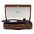 Toca Discos Vinil Lp Vintage Marrom C/ Caixa De Som Bluetooth Grava Usb - Imagem 2
