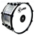 Zabumba Luen 20x18 Inox Escovado Aro Chapa Preto Pele Leitosa 08 Afin - Imagem 1