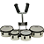Quadritom + colete Luen Tenor Drums 8/10/12/13 profissional - Imagem 1