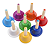 Kit 8 Sinos Metal Colorido Haste Plástico Musicalização Infantil Liverpool - Imagem 2
